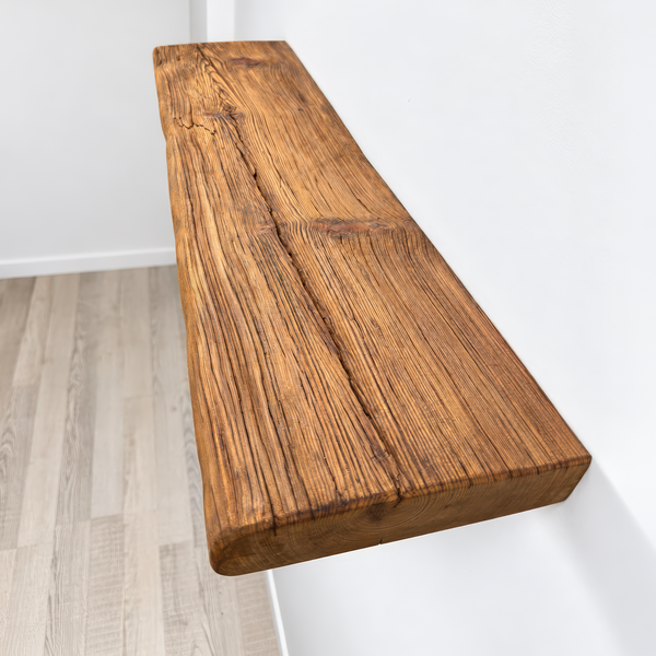 Rustic Floating Shelf – Reclaimed Wood, Custom Sizes