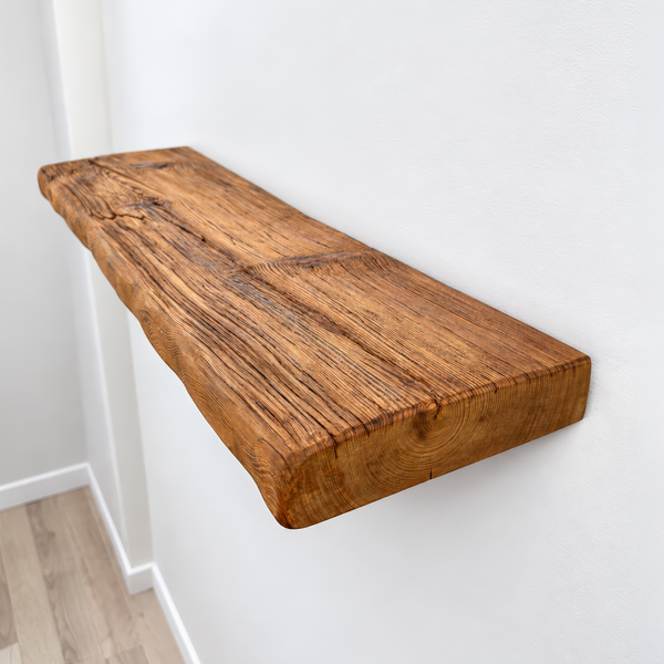 Rustic Floating Shelf – Reclaimed Wood, Custom Sizes