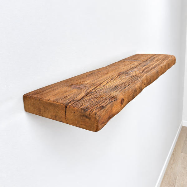 Rustic Floating Shelf – Reclaimed Wood, Custom Sizes