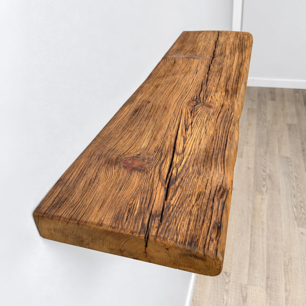 Rustic Floating Shelf – Reclaimed Wood, Custom Sizes
