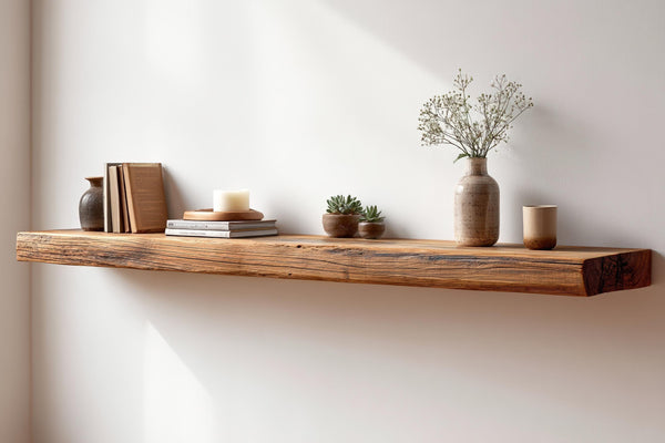 Reclaimed Wood Floating Shelf – Farmhouse Style Kitchen or Living Room