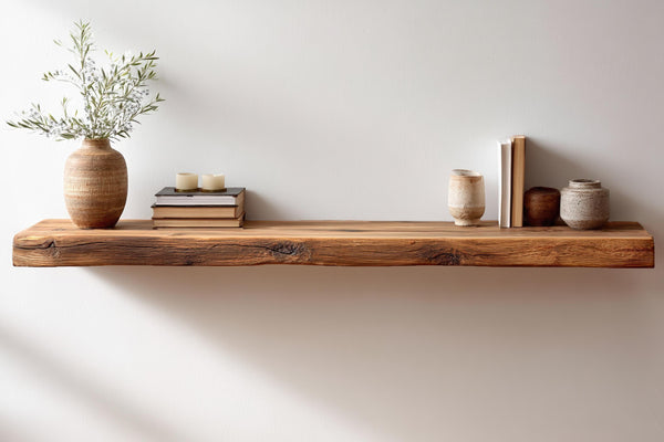 Reclaimed Wood Floating Shelf – Farmhouse Style Kitchen or Living Room