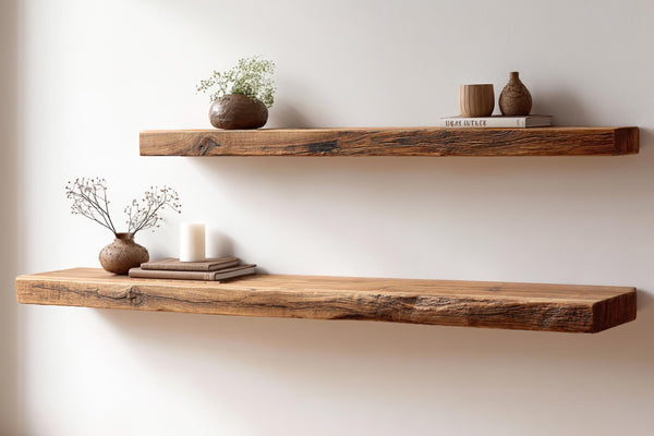 Reclaimed Wood Floating Shelf – Farmhouse Style Kitchen or Living Room