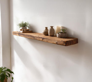Reclaimed Wood Floating Shelf – Farmhouse Style Kitchen or Living Room